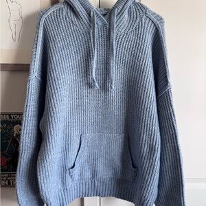 American Eagle Outfitters Light Blue Knit Hoodie